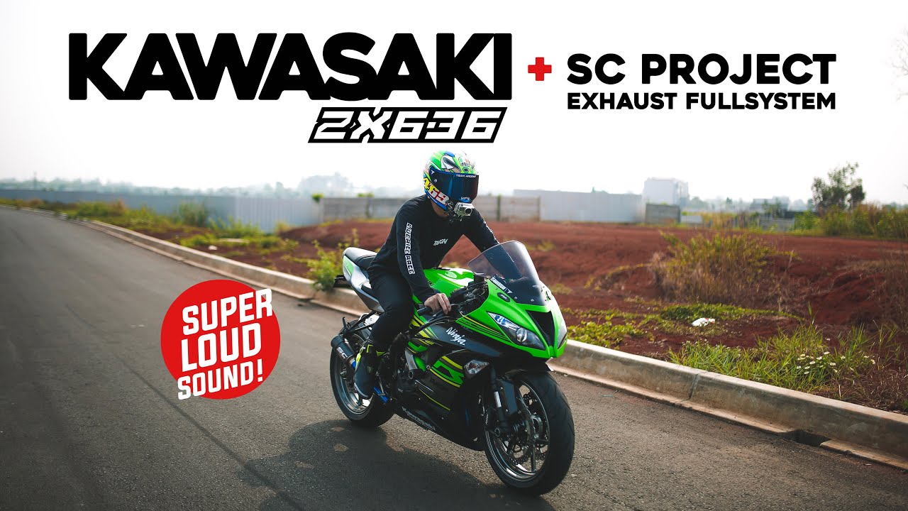 BEAUTIFUL SOUND OF KAWASAKI ZX636 + SC PROJECT EXHAUST FULLSYSTEM