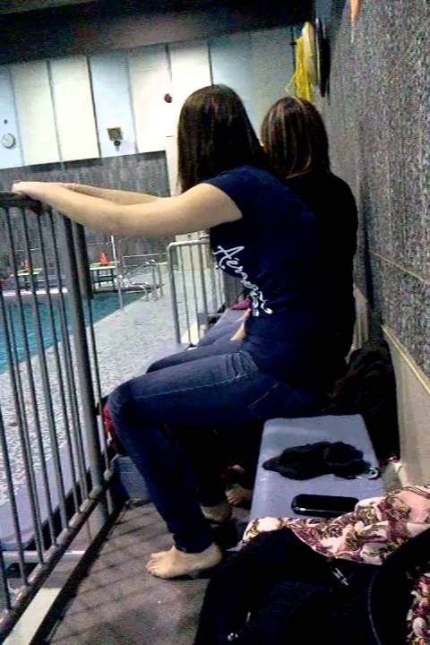 Fully clothed pool jukp in gym class!!