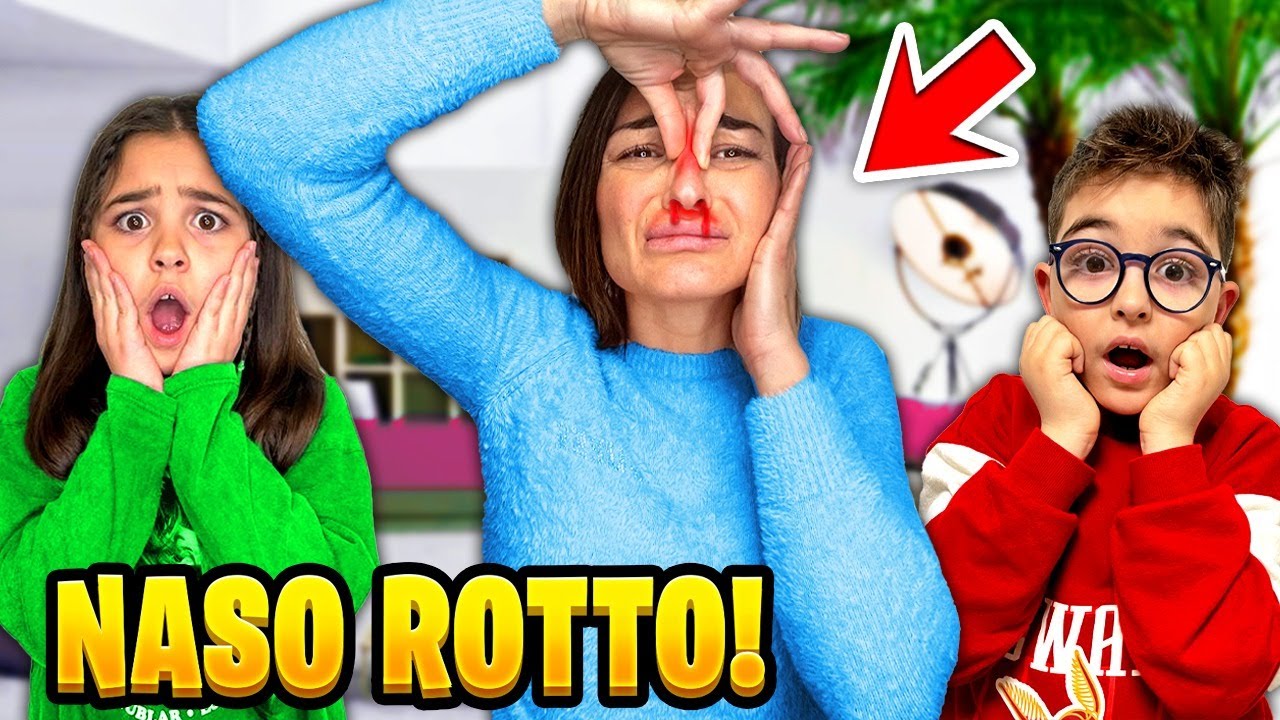 MAMMA SI È ROTTA IL NASO E SI FA MALE E ESCE TANTO SANGUE E FINISCE IN OSPEDALE CON GIULIA E CHICCO!