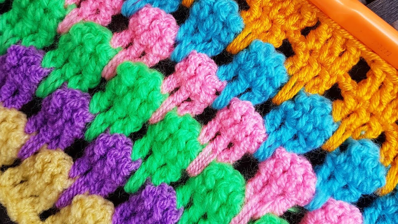 Basit Tiğişi Kazayağı Battaniye / Larksfoot Stitch