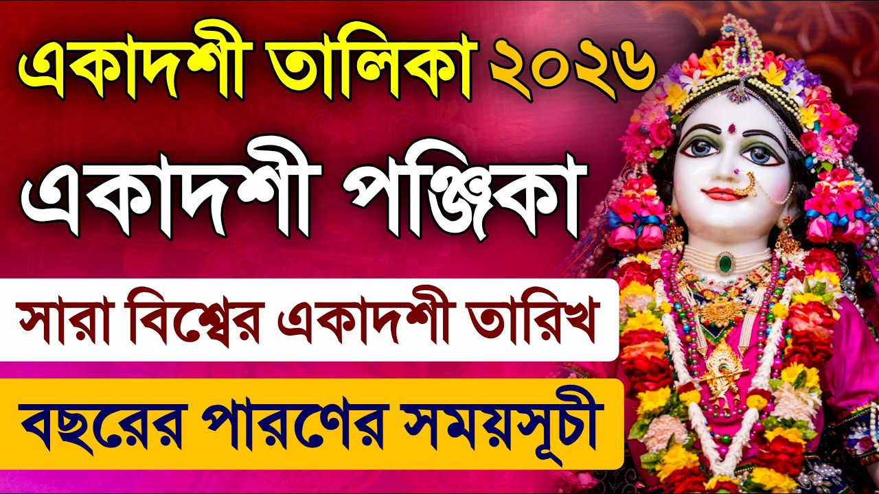 Ekadashi Vrat Calendar 2026 | Ekadashi Panjika Date Parana Time
