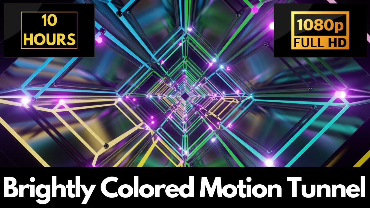 Cool Brightly Colored Neon Motion Tunnel Screensaver | 10 HOURS Non Stop Live Wallpaper & Background