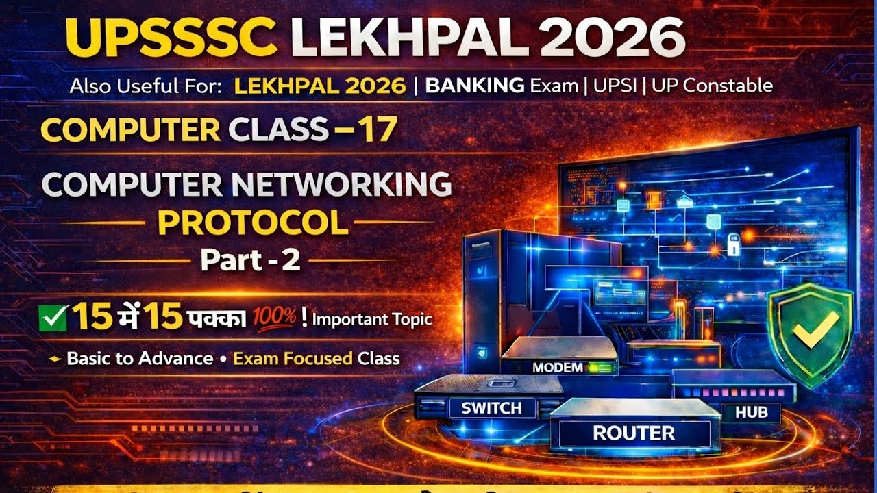 UP Lekhpal 2026 Computer Networking Protocol Part-2 | SMTP, IP Address, MAC Address | #mathiyapa 