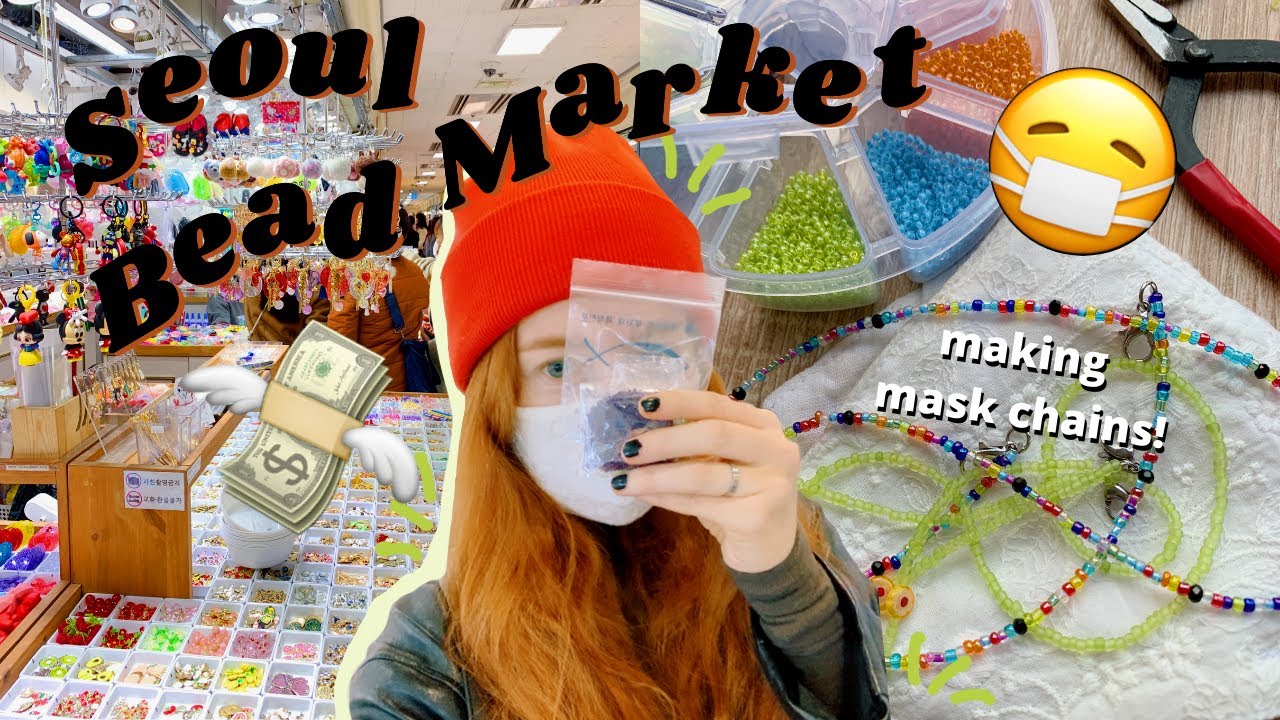 Seoul's Massive Bead Market in Dongdaemun, Korea 😷 DIY Mask Strap VLOG