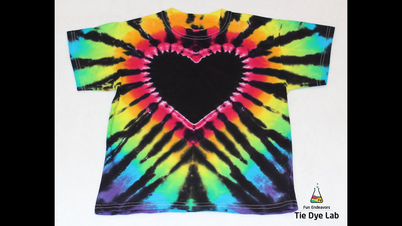 Tie Dye Designs: Making A Black Heart and Rainbow Tie Dye Shirt With Black Accents