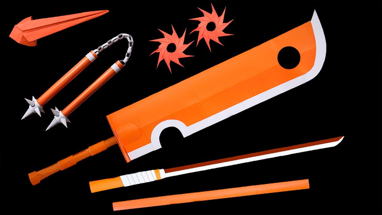 05 Origami Ninja Star/Ninja Sword/Nunchacku/Hidden Knife/Katana || Origami Ninja Weapons