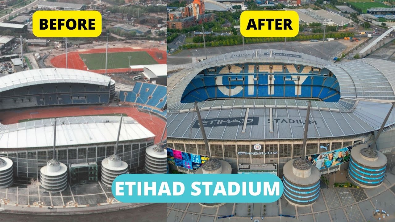 MANCHESTER CITY STADIUM!! evolution etihad stadium from 2002 to 2023
