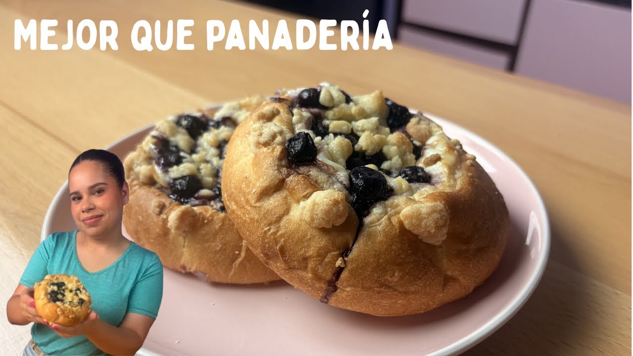 Panecillos de blueberries y cheescake paso a paso 🥖🥐🫐