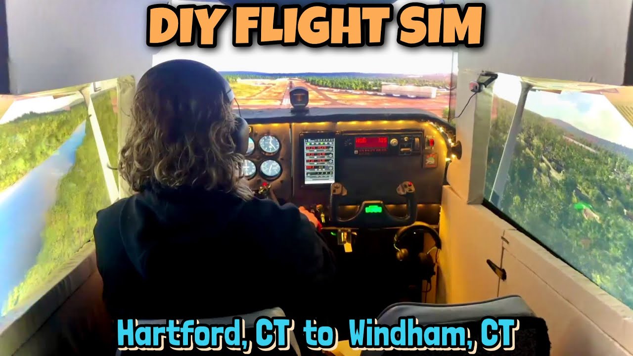 Flying to WINDHAM, CT in DIY HOME COCKPIT!