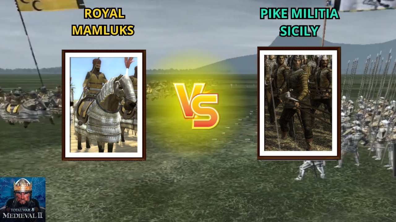 Total war: Medieval II 1vs1 Royal Mamluks vs Pike Militia Sicily EPIC BATTLES!!!