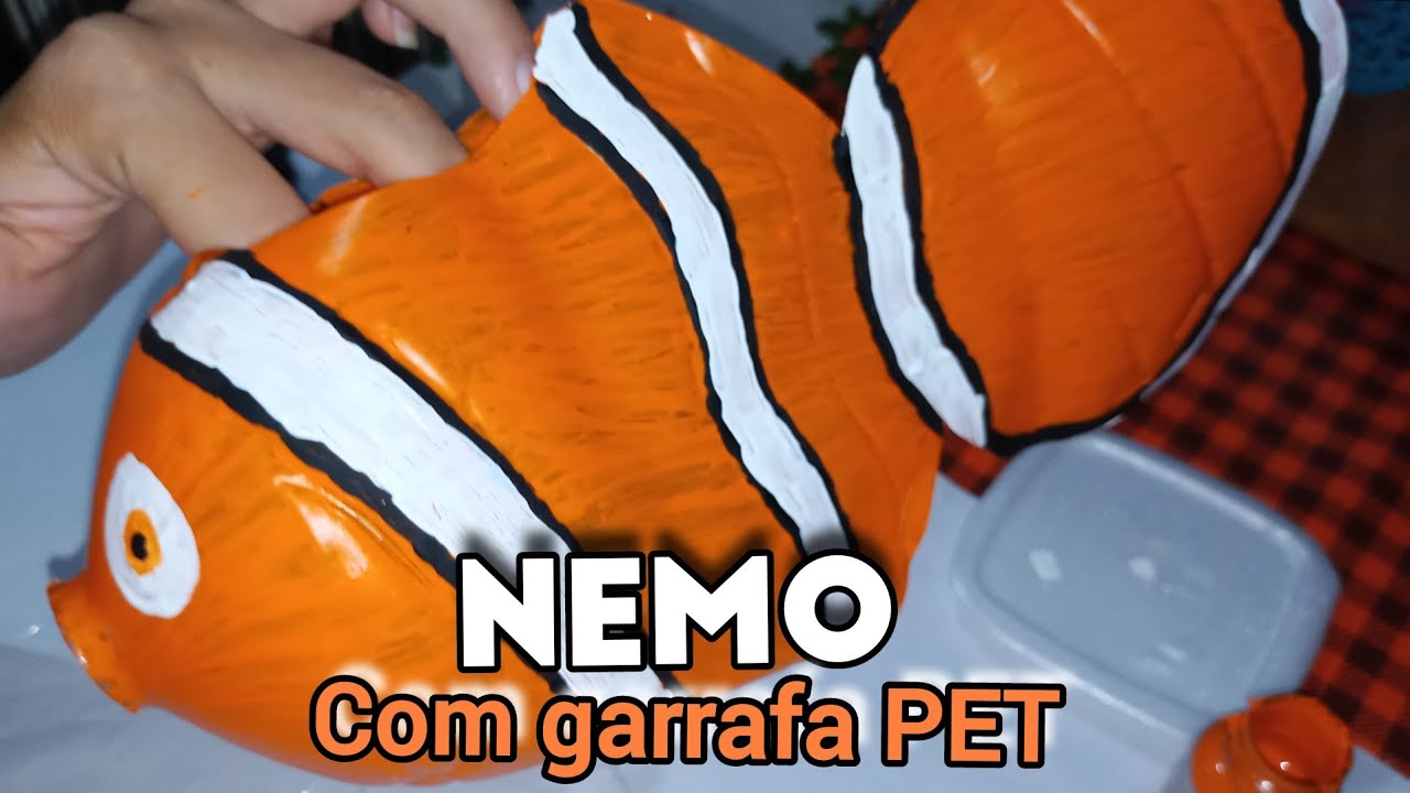 Como fazer o peixe NEMO de garrafa PET - Simples e fácil