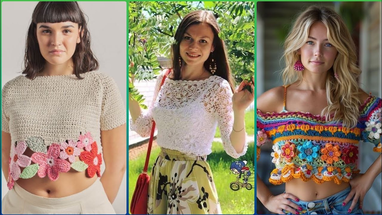 Most beautiful & stylish crochet tops & blouse  designs ideas#2024