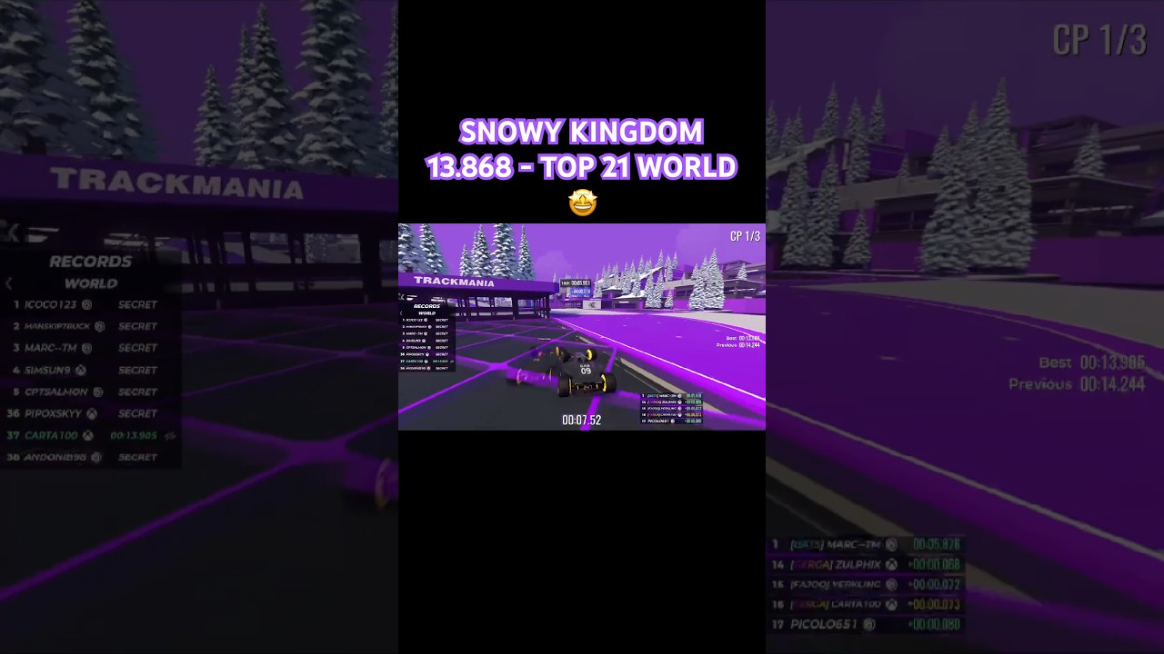 TOP 21 WORLD 😱 SNOWY KINGDOM &ndash; 13.868 | Trackmania Weekly Shorts Week 45