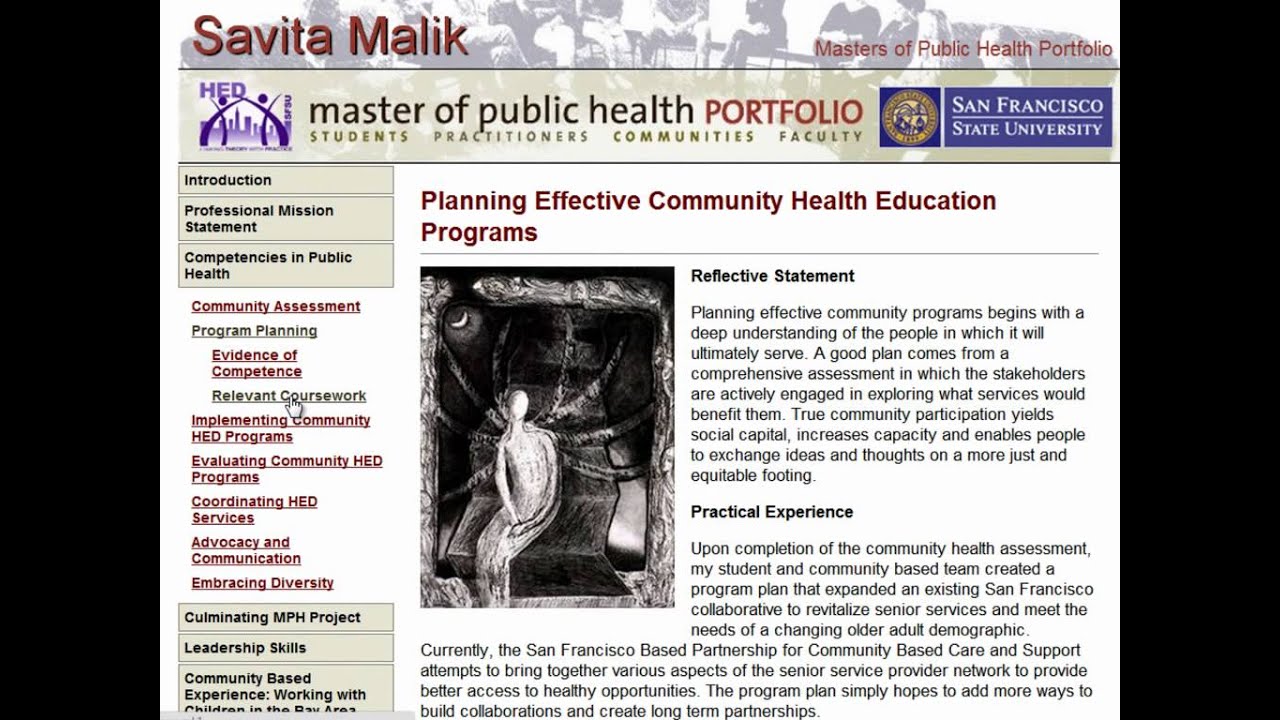 An example of an excellent ePortfolio