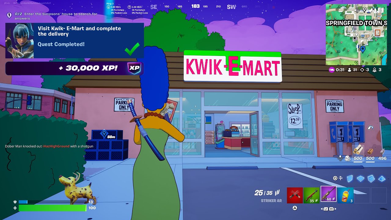 Fortnite - Visit Kwik E Mart And Complete The Delivery (Springfield Stories Quests)