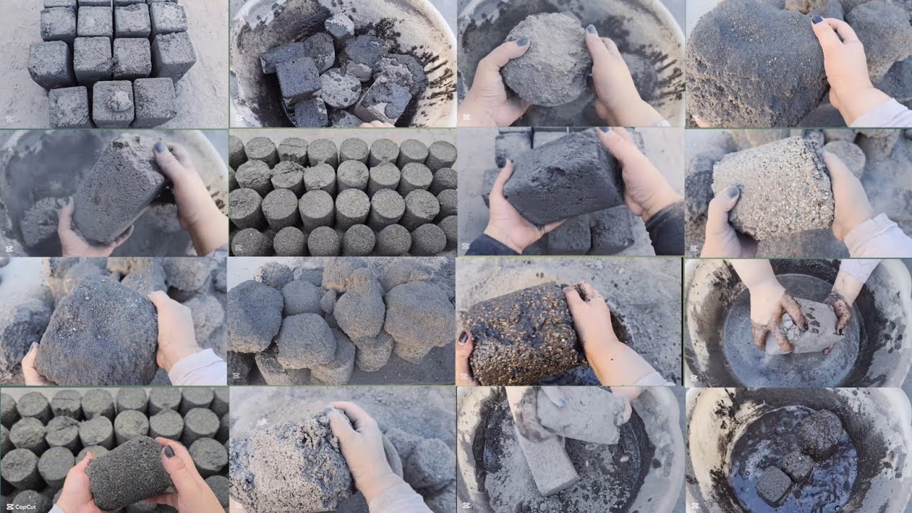 ASMR Edits Different Types of Charcoal Texture Crumbling Compilation🥰||Dry+Water Crumbling 💥✨
