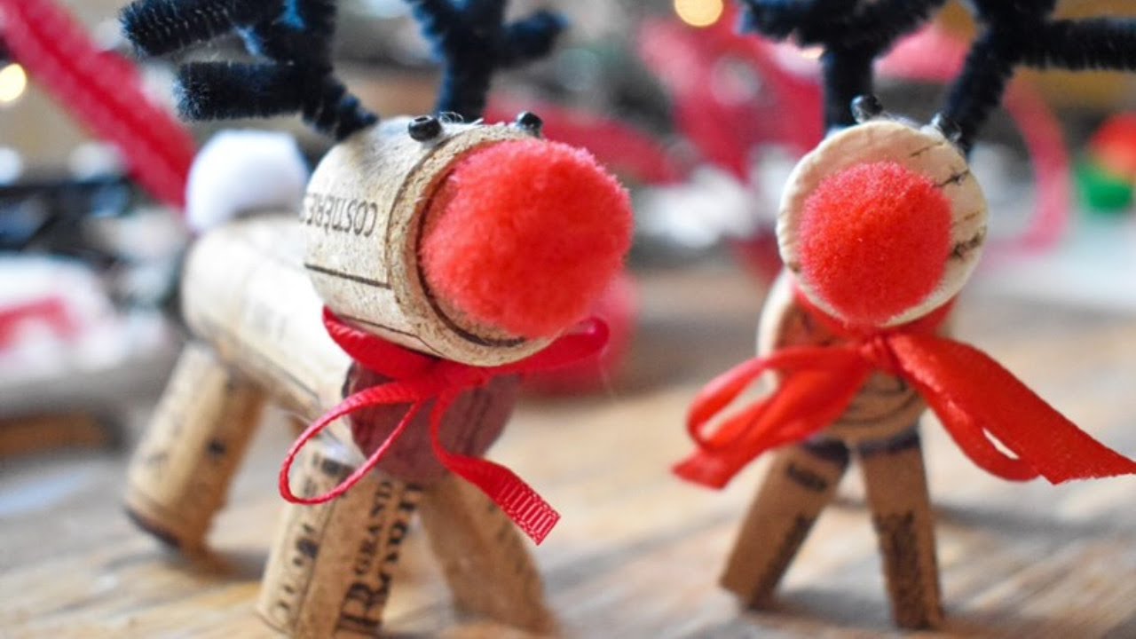 Украшение в виде оленя из пробки своими руками | Рождественские поделки без отходов