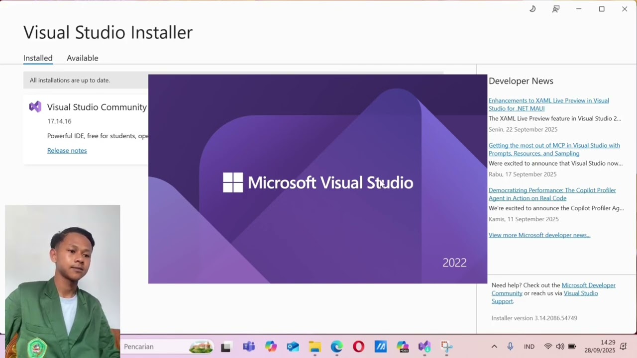 Tutorial Instal Visual Studio Versi 2022 dan Coding Project Hello World 