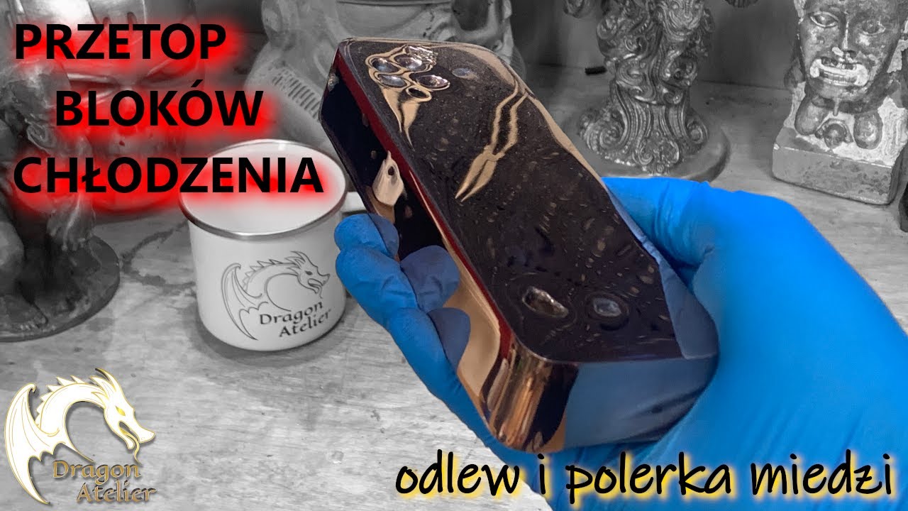 Przetop miedzianych bloków chłodzenia wodnego w pięknie wykończoną 2kg sztabę