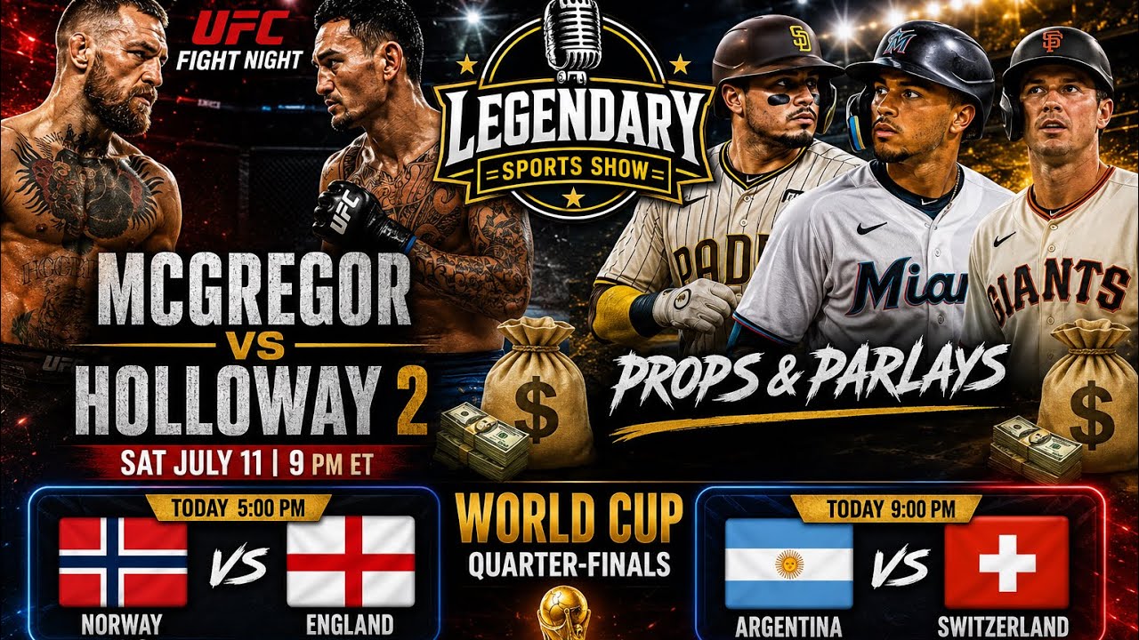 Saturday Props and parlays for today. UFC, World Cup, MLB props.