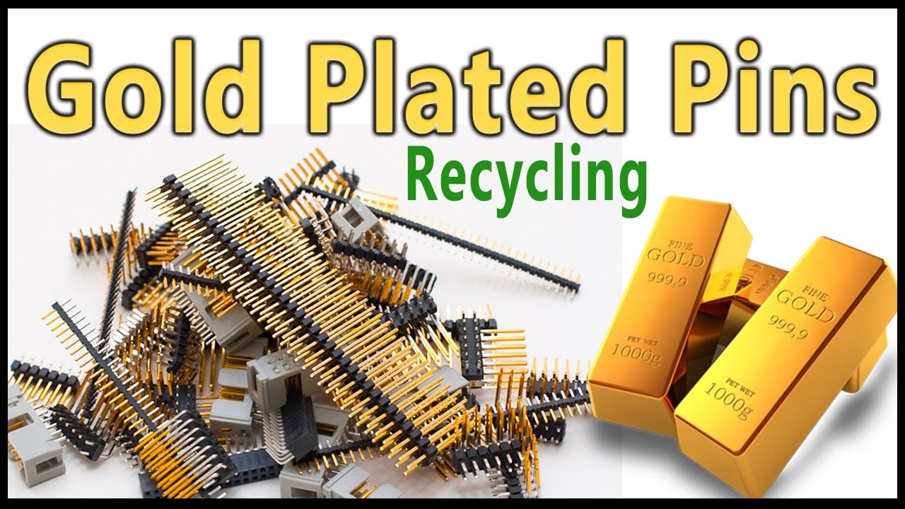 🖇Gold Recovery from gold plated connector pins.Gold plated pins Recycling. Easy Method