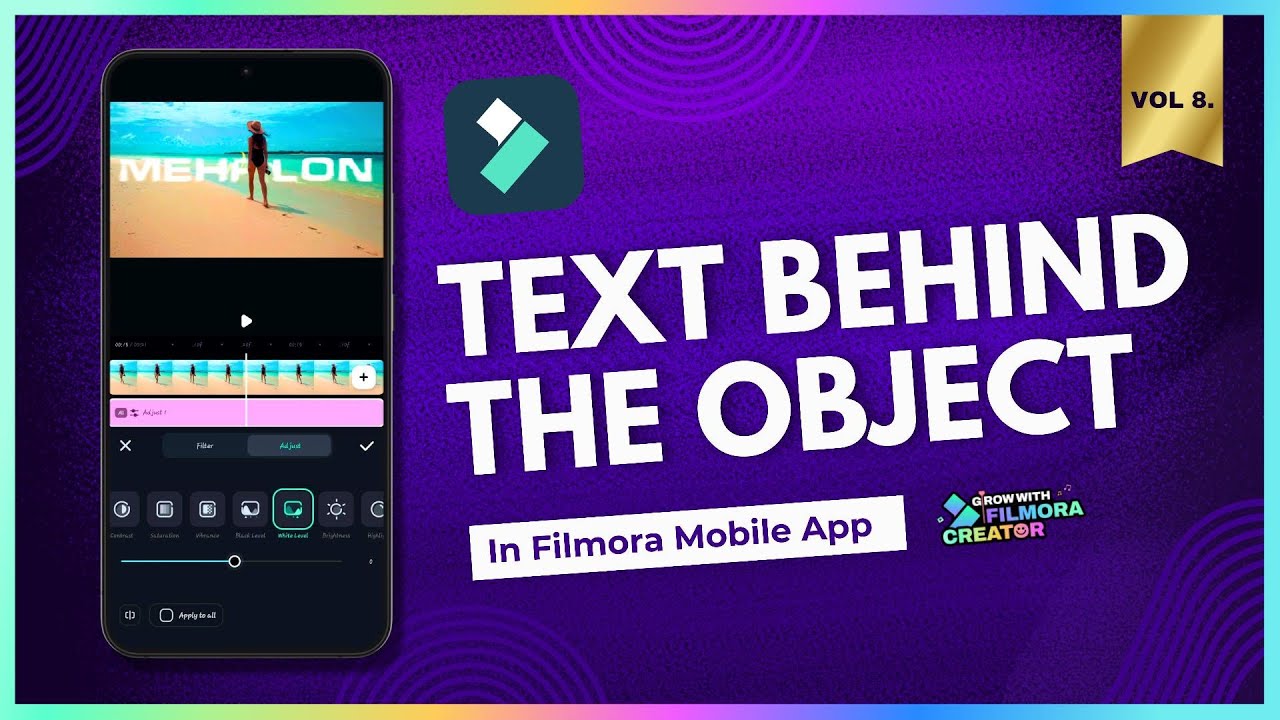 How to Create Text Behind an Object with Effect in Filmora Mobile | @wowanand  @FilmoraWondershare