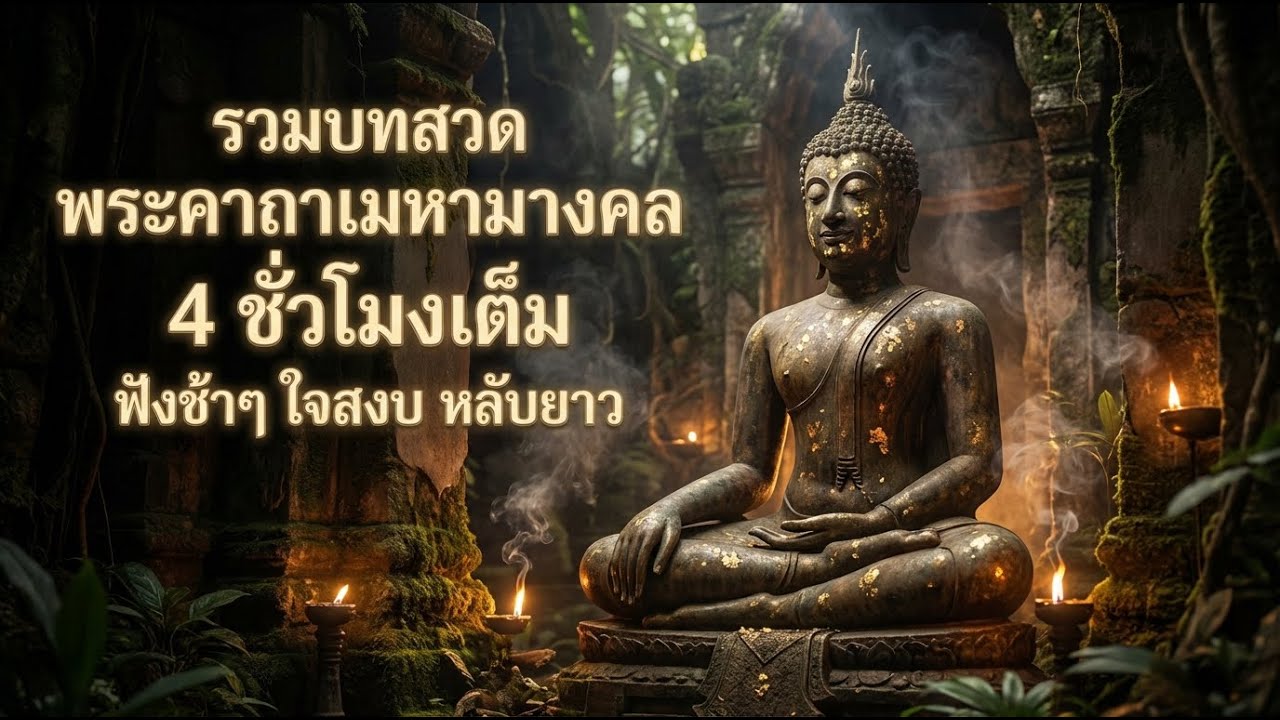รวมบทสวดพระคาถามหามงคล 4 ชั่วโมงเต็ม ฟังช้าๆ ใจสงบ หลับยาว