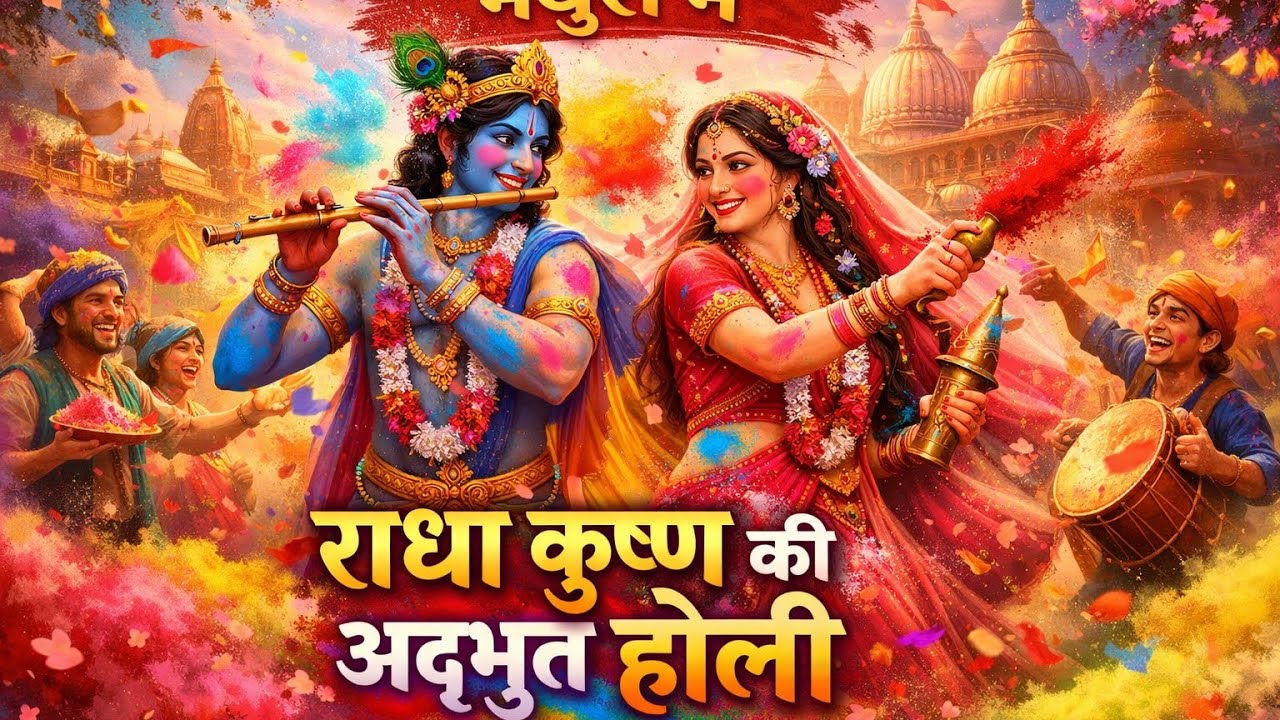 राधा-कृष्ण की रहस्यमयी होली | मथुरा की गलियों में प्रेम और रंगों का चमत्कार ✨