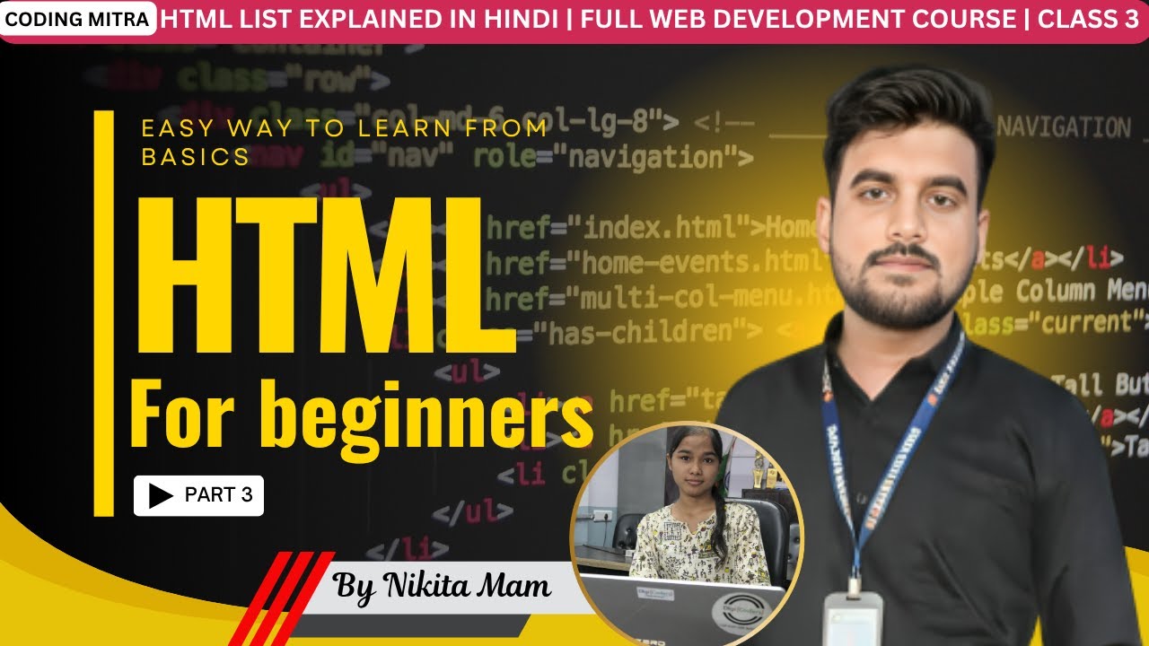 HTML Lists in Hindi | Ordered, Unordered & Description List Explained | HTML Tutorial Class 3