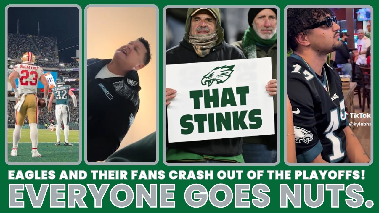 The Eagles and Their Fans Crash Out of the Playoffs!  Everyone Goes Nuts. (Total Misery in Philly)