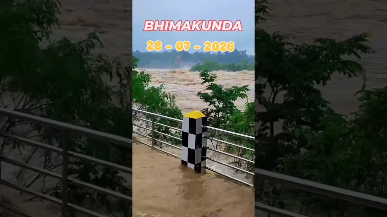 🌊 Flood in Bhimakund | Heavy Rain Creates a Stunning View | Odisha #Shorts