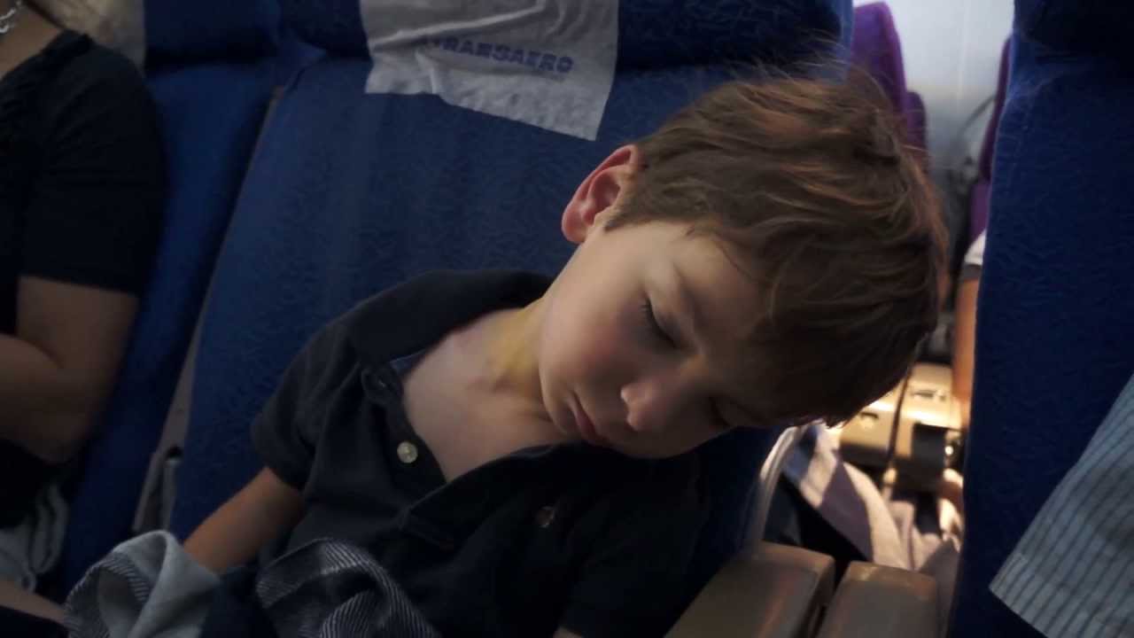 Gregory nodding off on the plane - with a happy ending