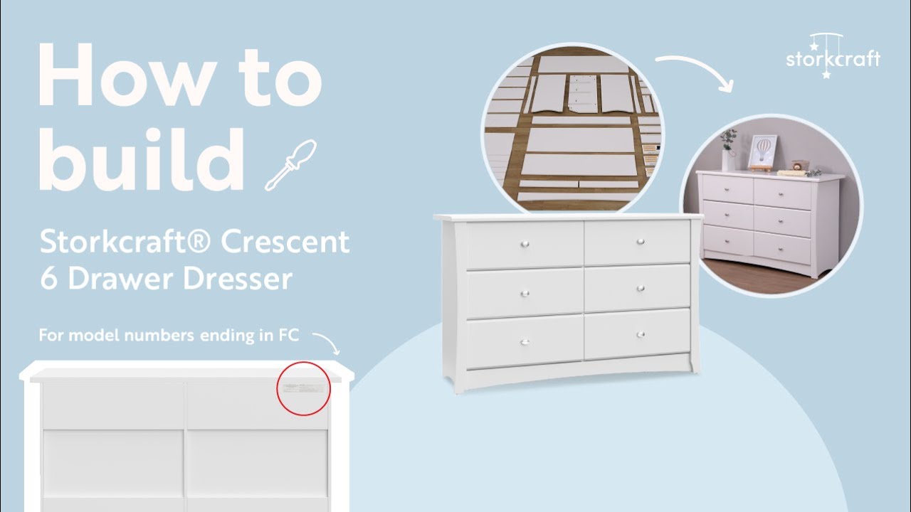 HOW TO BUILD! STORKCRAFT CRESCENT 6 DRAWER DRESSER | Assembly Video for Model Number 
