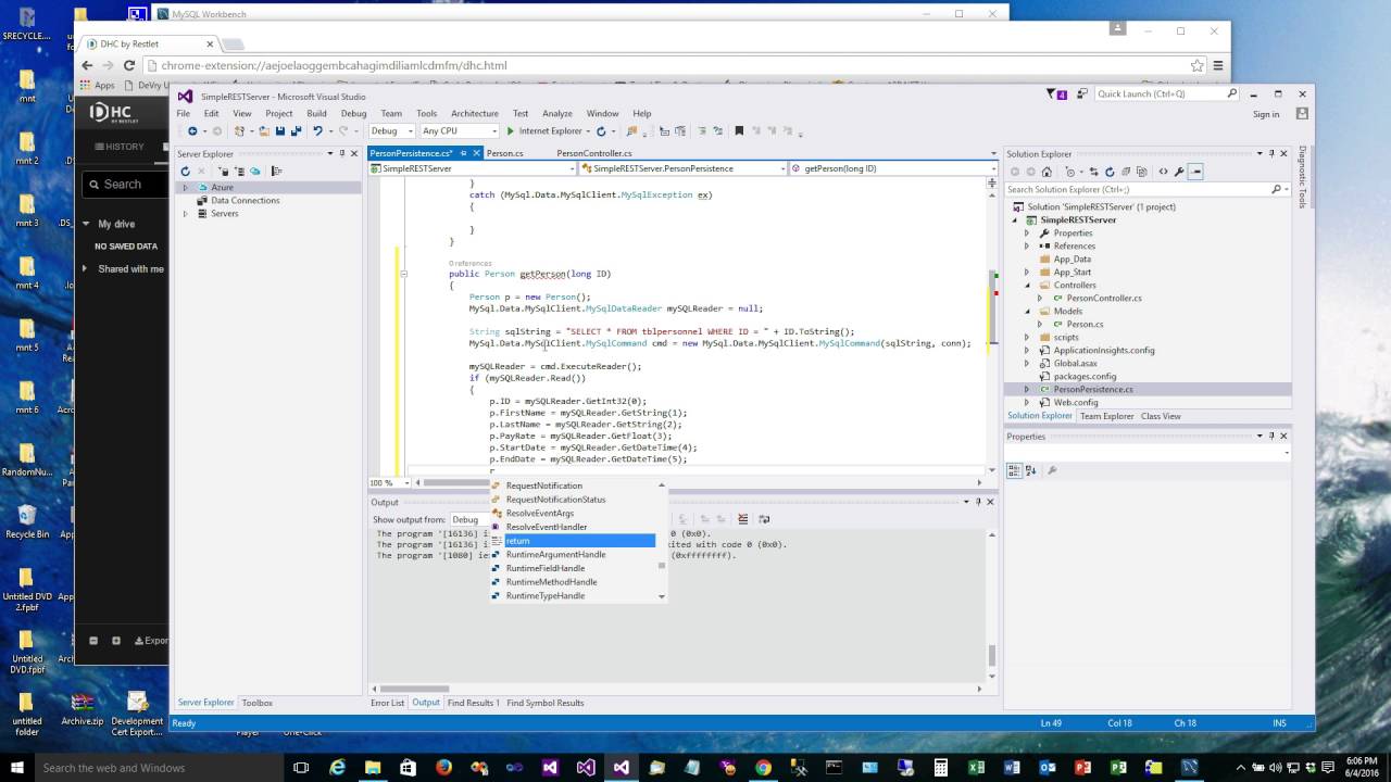REST POST - Build a REST Service in Visual Studio 2015 Part 5