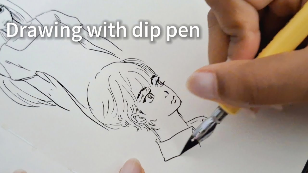 Drawing with a Dip Pen | calming SketchBook session