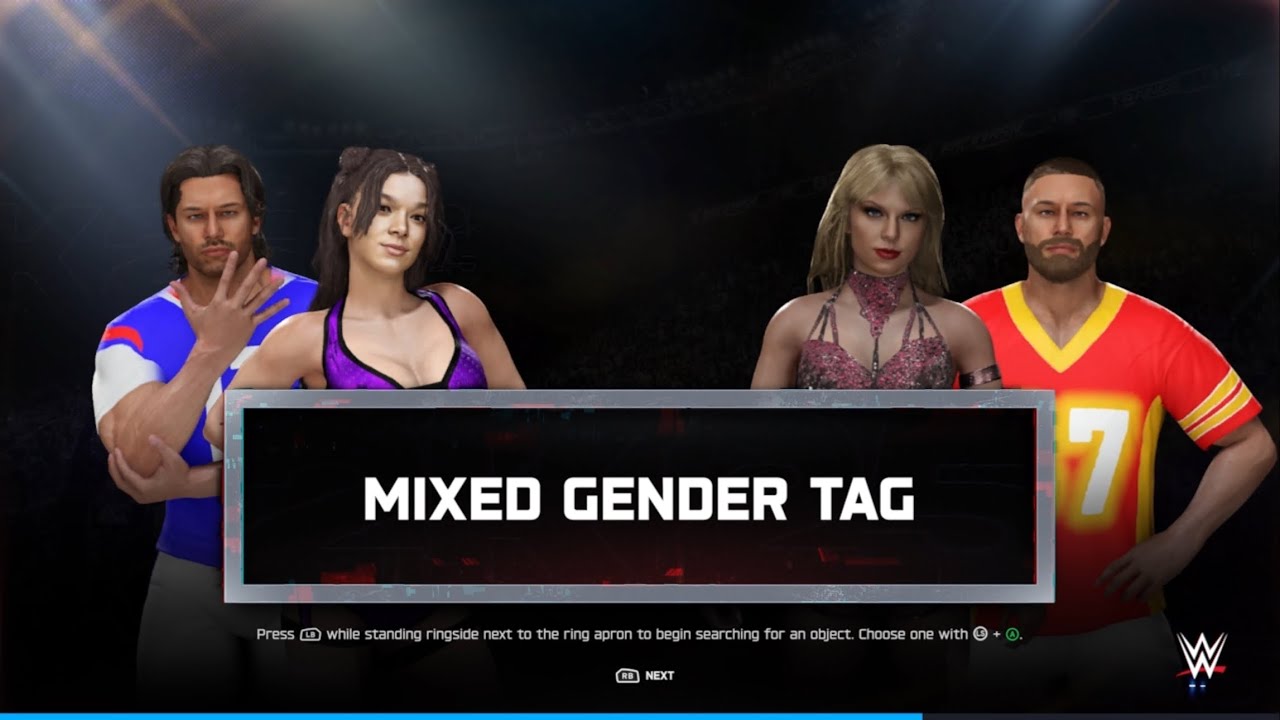 Hailee Steinfeld & Josh Allen vs Taylor Swift & Travis Kelce - Mixed Gender Tag | WWE 2K25
