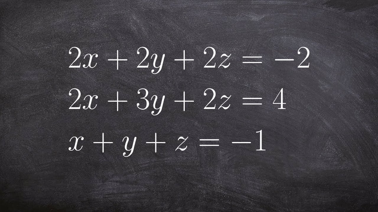 Solving a system of three equations with infinite many solutions