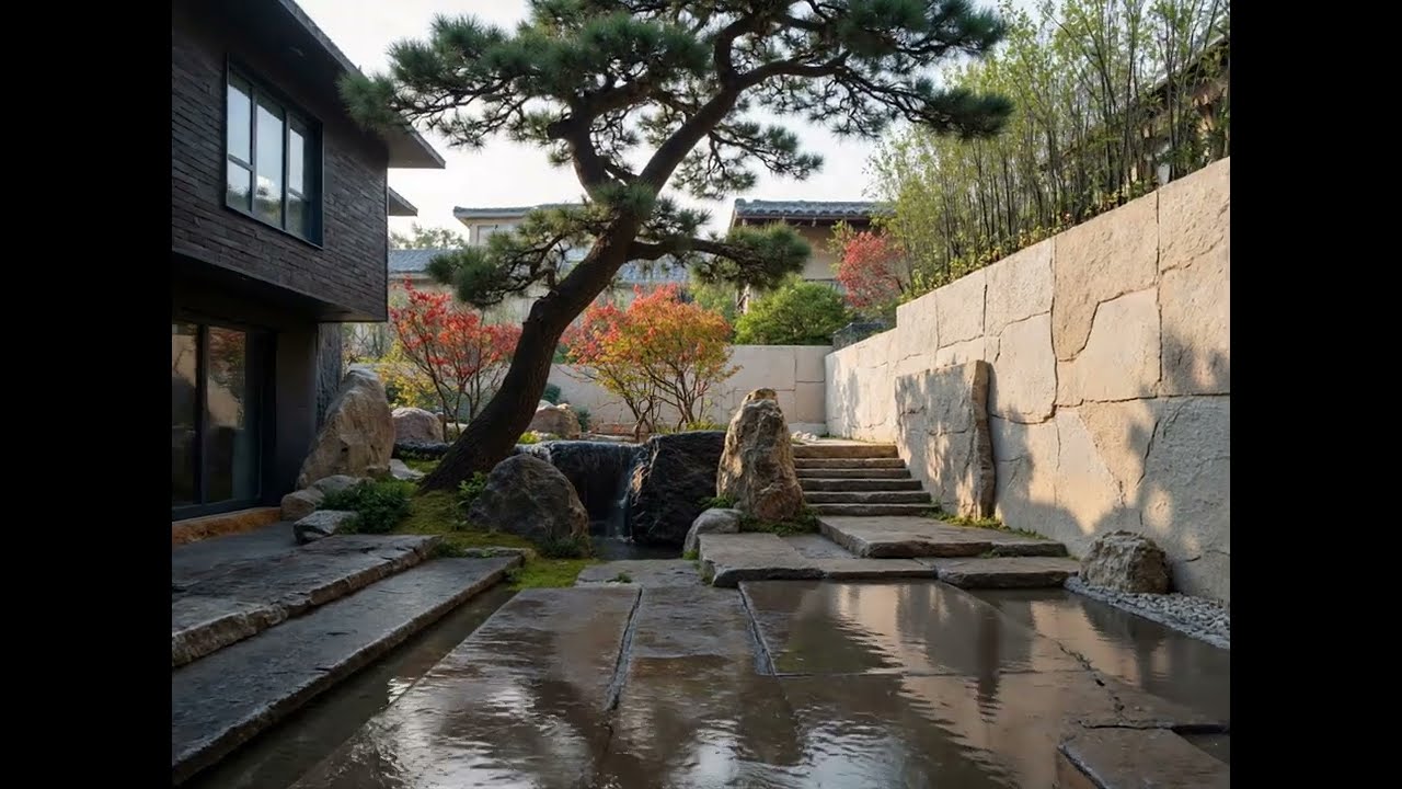 庭院花園設計｜自然禪意庭院，秋色裡的寧靜