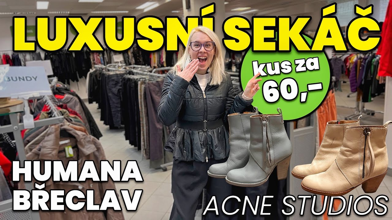 KRÁSNÉ BOTY PŮVODNĚ ZA 20000 JSEM KOUPILA V SEKÁČI ZA 60KČ😱LUXUSNÍ SEKÁČ HUMANA BŘECLAV🤩