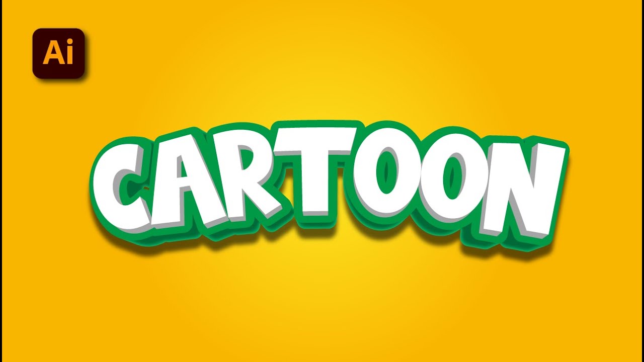 How to Create Cartoon Style Text Effect in Illustrator | 3D Text Effect 2025 | Easy Tutorial