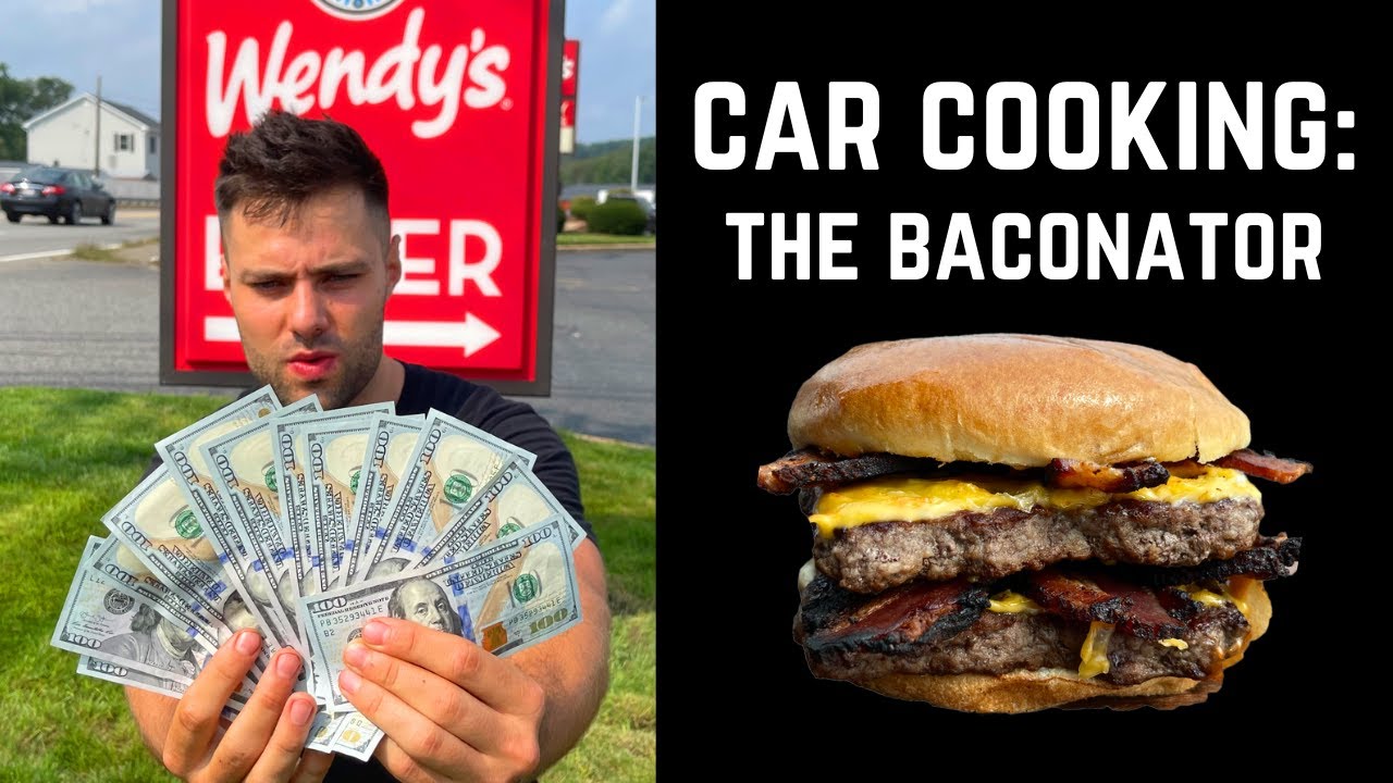 CAR COOKING: Sleepover at Wendy's (Max vs Baconator) #shorts