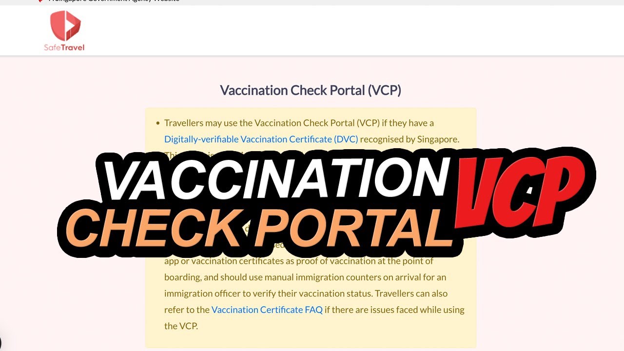 Vaccination Certificate Check Portal Guide 2022 | Singapore Entry Requirements