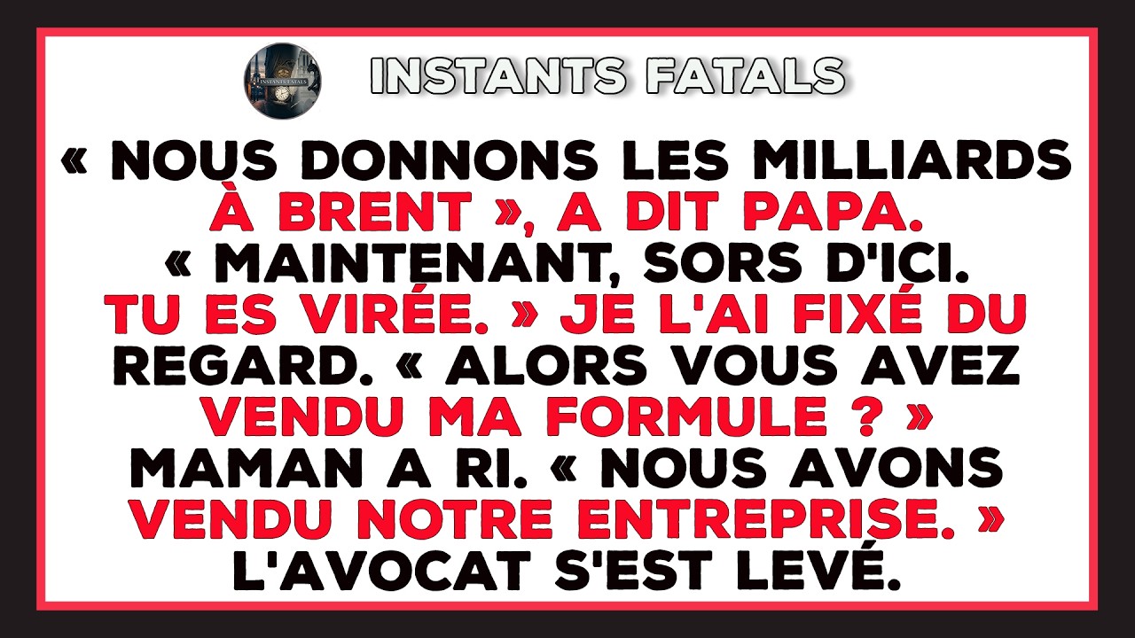 Mes Parents Ont Vendu L’entreprise Pour 1,2 Milliard Et M’ont Viré, Mais Je Détiens La Formule.
