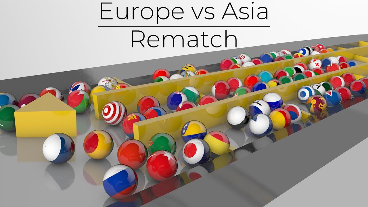 Countryballs Marble Race 3D | Europe vs Asia REMATCH