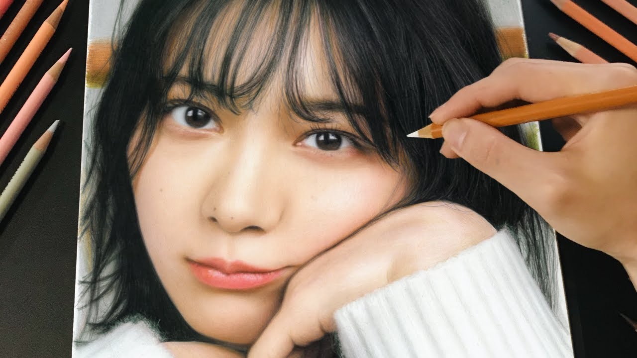 色鉛筆画　櫻坂46 森田ひかる　メイキング動画 / Colored Pencil Drawing