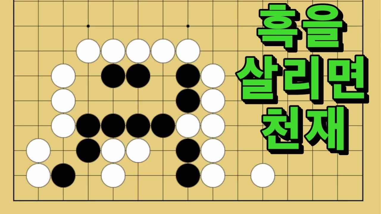바둑 묘수 사활 - 아기자기하게 기묘한 묘수가 있습니다. 흑을 살려보세요.