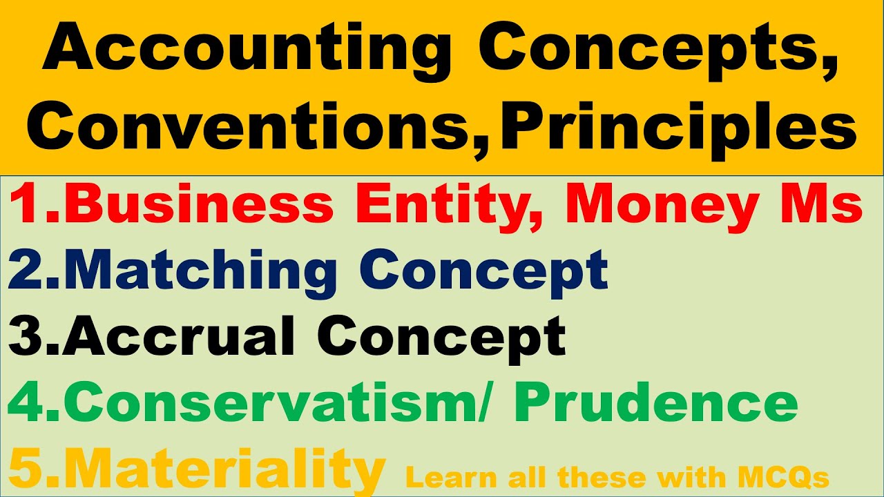 Accounting Concepts, Conventions and Principles | Financial Accounting MCQs