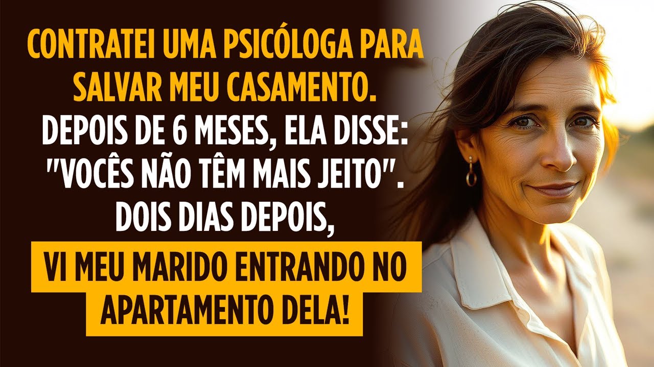 Contratei uma psicóloga para salvar meu casamento. Depois vi meu marido entrando no apartamento dela