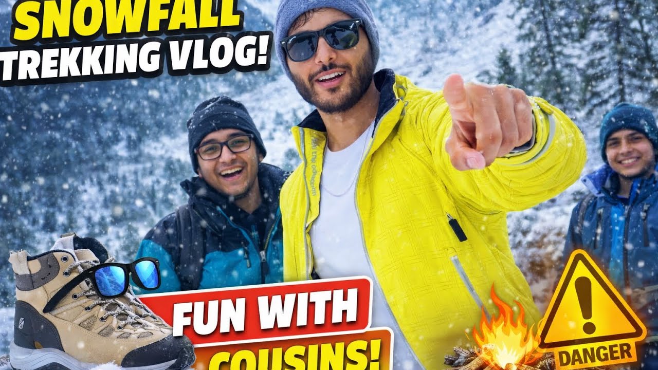 Trekking in snowfall in my home🏡|| fun with cousins |