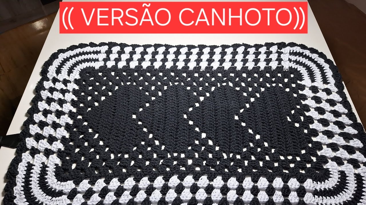 (219 ) (( VERSÃO CANHOTO)) PASSO PASSO (( TAPETE  CORAÇÕES 💕 ))  TAMANHO MEDIO